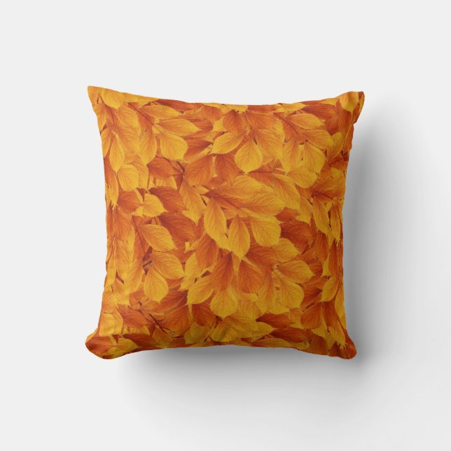 Autumn leaves throw pillow (Front)