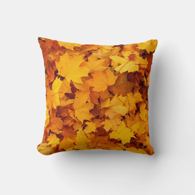 Autumn leaves throw pillow (Front)