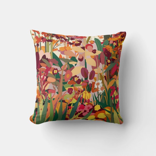 Autumn Leaves Throw Pillow (Front)