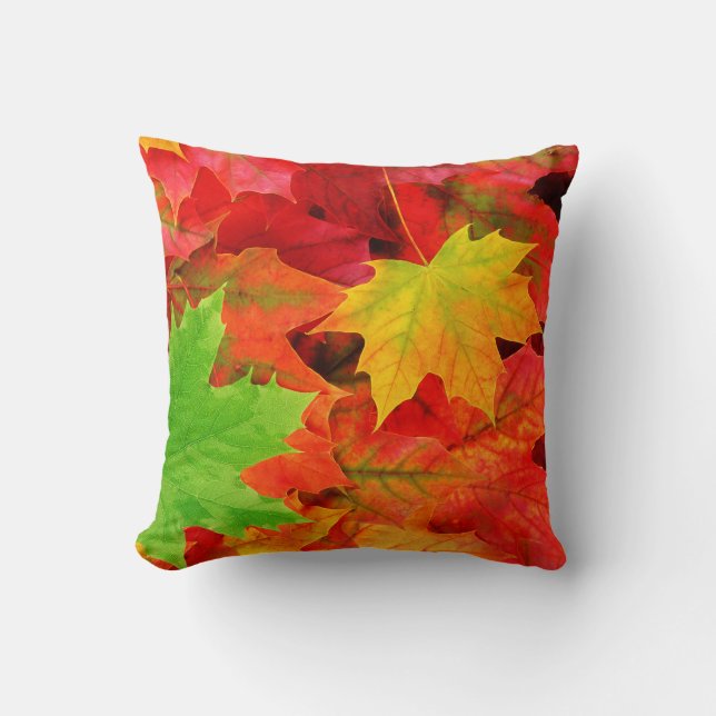 Autumn Leaves Throw Pillow (Front)