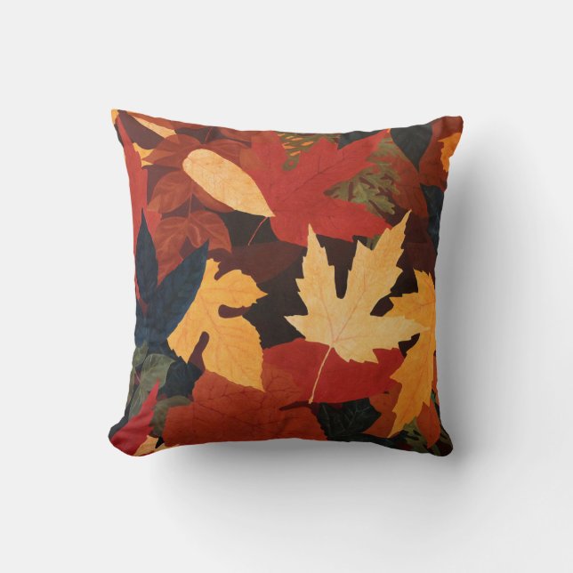 Autumn Leaves Throw Pillow (Front)