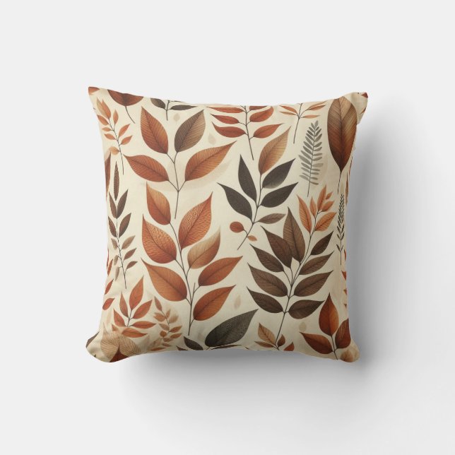 Autumn Leaves Throw Pillow (Front)