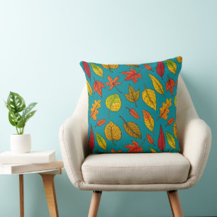 Autumn leaves throw pillow