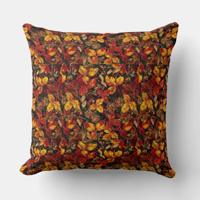 Autumn Leaves Throw Pillow (Front)