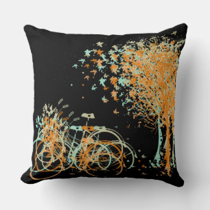 Autumn Leaves Trees Throw Pillow