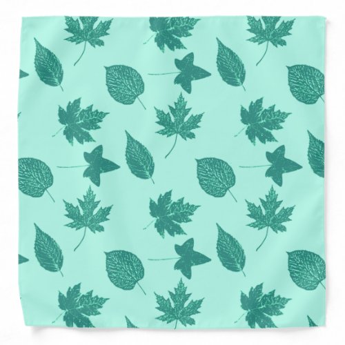 Autumn leaves _ turquoise and aqua bandana