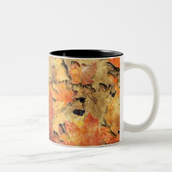 Autumn Leaves Two-tone Coffee Mug by manewind at Zazzle