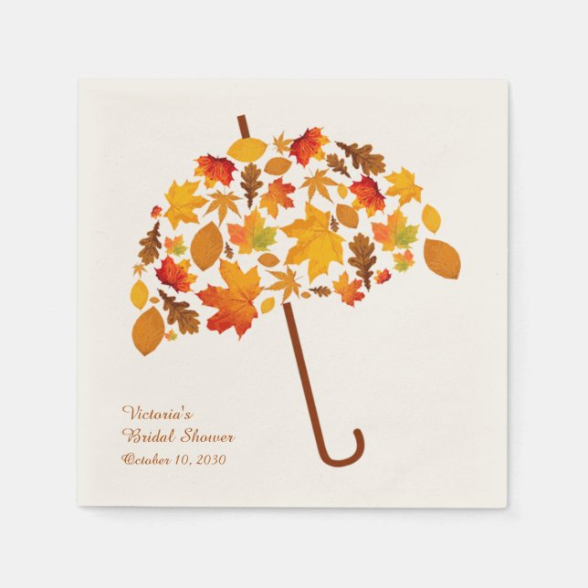 Autumn Leaves Umbrella Napkins (Front)