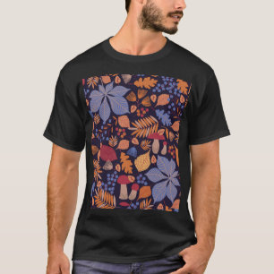 Autumn Leaves, Vintage Mushroom Illustration. T-Shirt