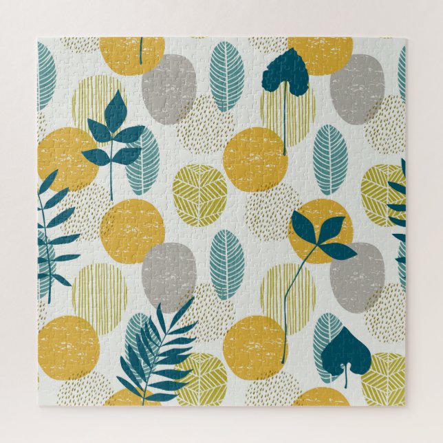 Autumn leaves, vintage seamless pattern. jigsaw puzzle (Vertical)