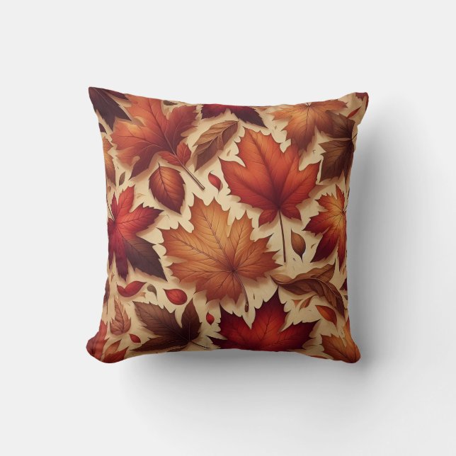 Autumn Leaves Wall Art Throw Pillow (Front)