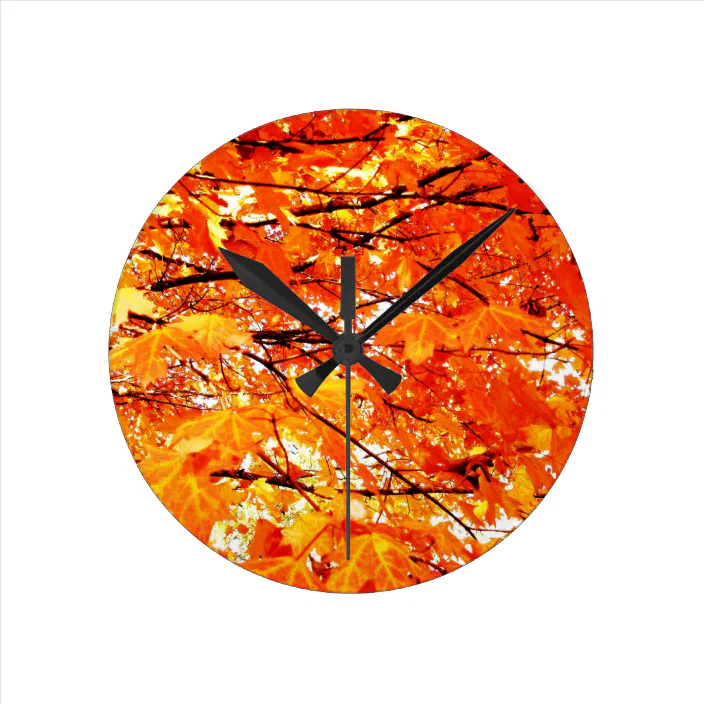 Autumn Leaf Color Wall Clock 