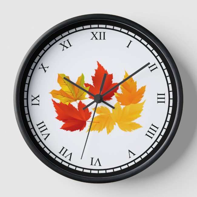 Autumn Leaves Wall Clock