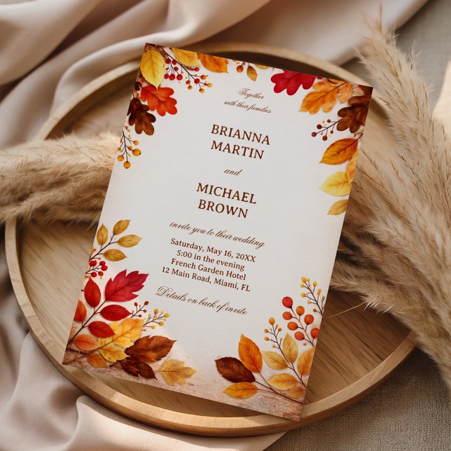 Autumn Leaves Warm Botanical Invitation (Creator Uploaded)