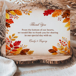Autumn Leaves Warm Botanical Thank You Card