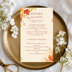 Autumn Leaves Warm Elegant Enclosure Card