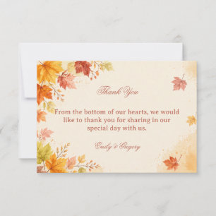 Autumn Leaves Warm Elegant Thank You Card