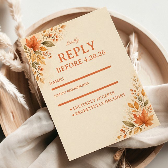 Autumn Leaves Warm RSVP Card (Creator Uploaded)