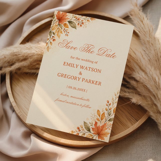 Autumn Leaves Warm Save The Date (Creator Uploaded)