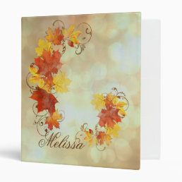Autumn Leaves Watercolor ALWX 3 Ring Binder