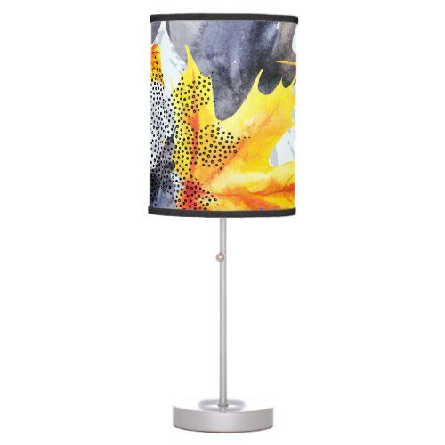 Autumn Leaves Watercolor Fall Pattern Table Lamp