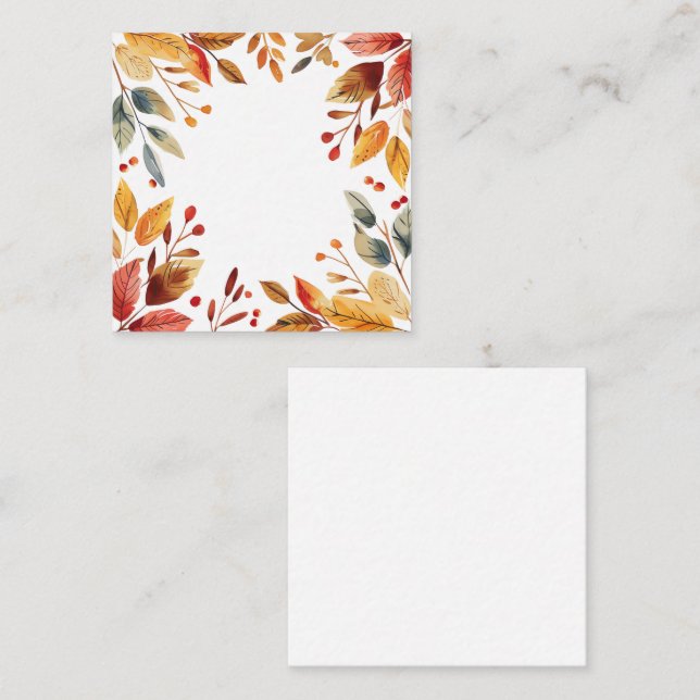 Autumn Leaves Watercolor Frame Note Card (Front/Back)