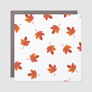 Autumn Leaves Watercolor Hand Drawn Car Magnet