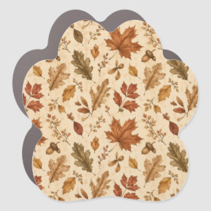 Autumn Leaves Watercolor Pattern Car Magnet
