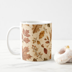 Autumn Leaves Watercolor Pattern Coffee Mug