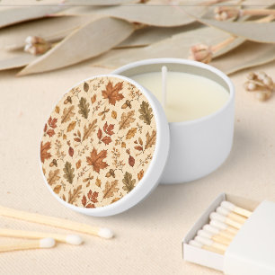 Autumn Leaves Watercolor Pattern Mini Candle Favors
