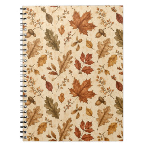 Autumn Leaves Watercolor Pattern  Notebook
