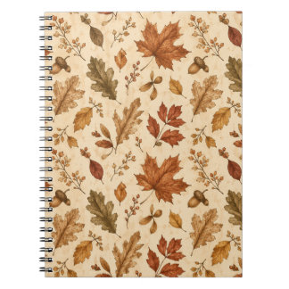 Autumn Leaves Watercolor Pattern Notebook