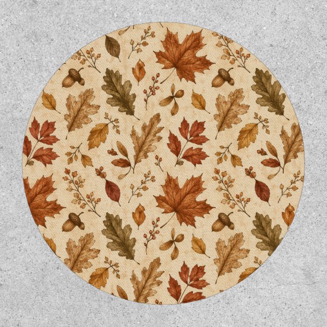 Autumn Leaves Watercolor Pattern  Patch (Front)