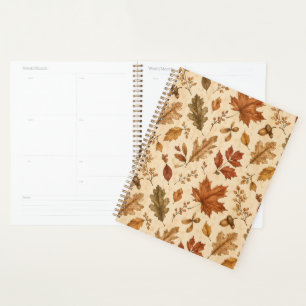 Autumn Leaves Watercolor Pattern Planner