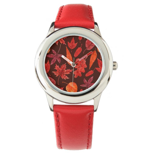 Autumn leaves watercolor watch (Front)