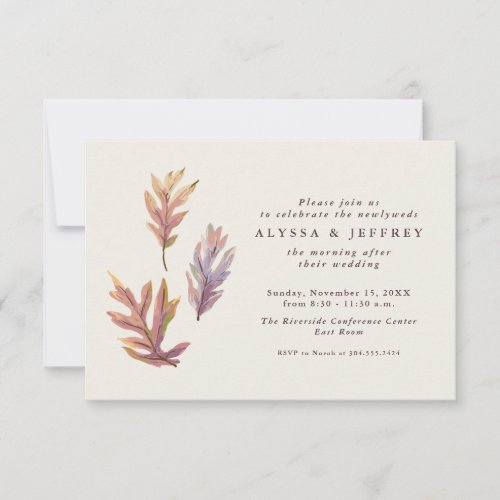 Autumn leaves wedding brunch invitation