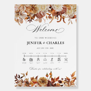 Autumn Leaves Wedding Day Icons Timeline  Foam Board