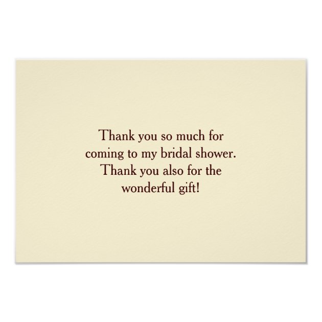 Autumn Leaves Wedding Dress Thank You Card