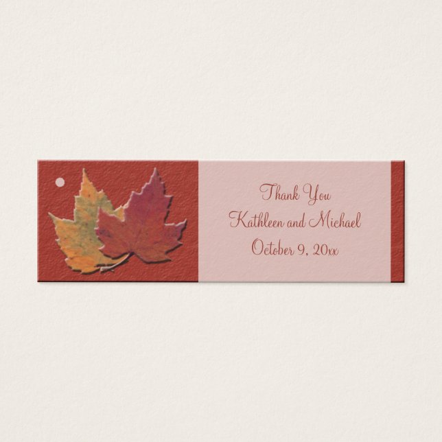 Autumn Leaves Wedding Favor Tags (Front)
