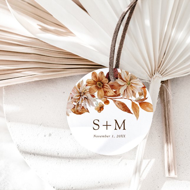 Autumn Leaves Wedding Favor Tags (Autumn Leaves Wedding Round Favor Tags by Painted Paperie
)