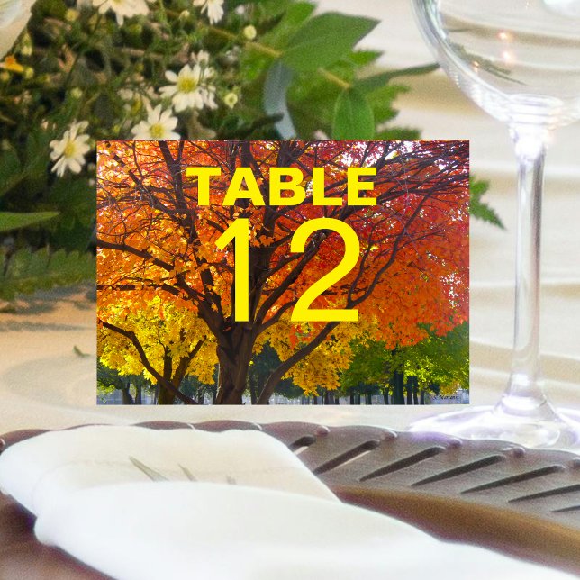 Autumn Leaves Wedding Folded Table Card (Autumn Leaves Wedding Folded Table Card)