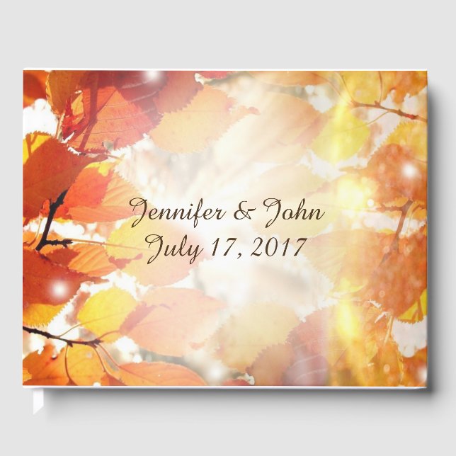 Autumn Leaves Wedding Guest Book (Front)