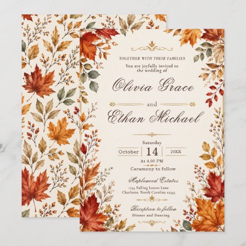 Autumn Leaves Wedding Invitation