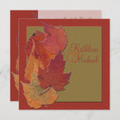 Autumn Leaves Wedding Invitation (Front/Back)