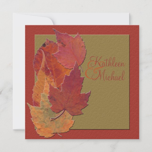 Autumn Leaves Wedding Invitation (Front)