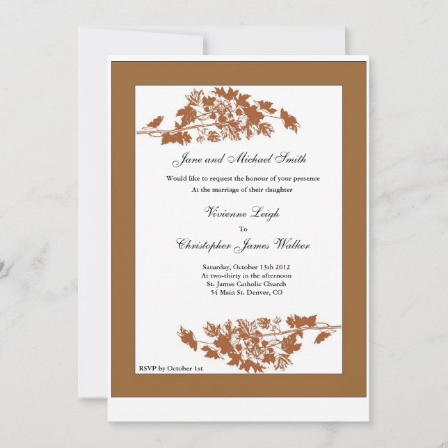 Autumn Leaves Wedding Invitation (Front)