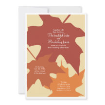 Autumn leaves wedding invitation - oranges
