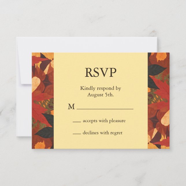 Autumn Leaves Wedding RSVP (Front)