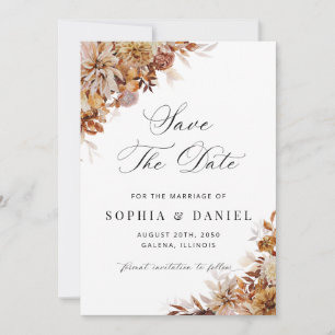 Autumn Leaves Wedding Save The Date Card