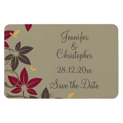 Autumn Leaves Wedding Save the Date Magnet